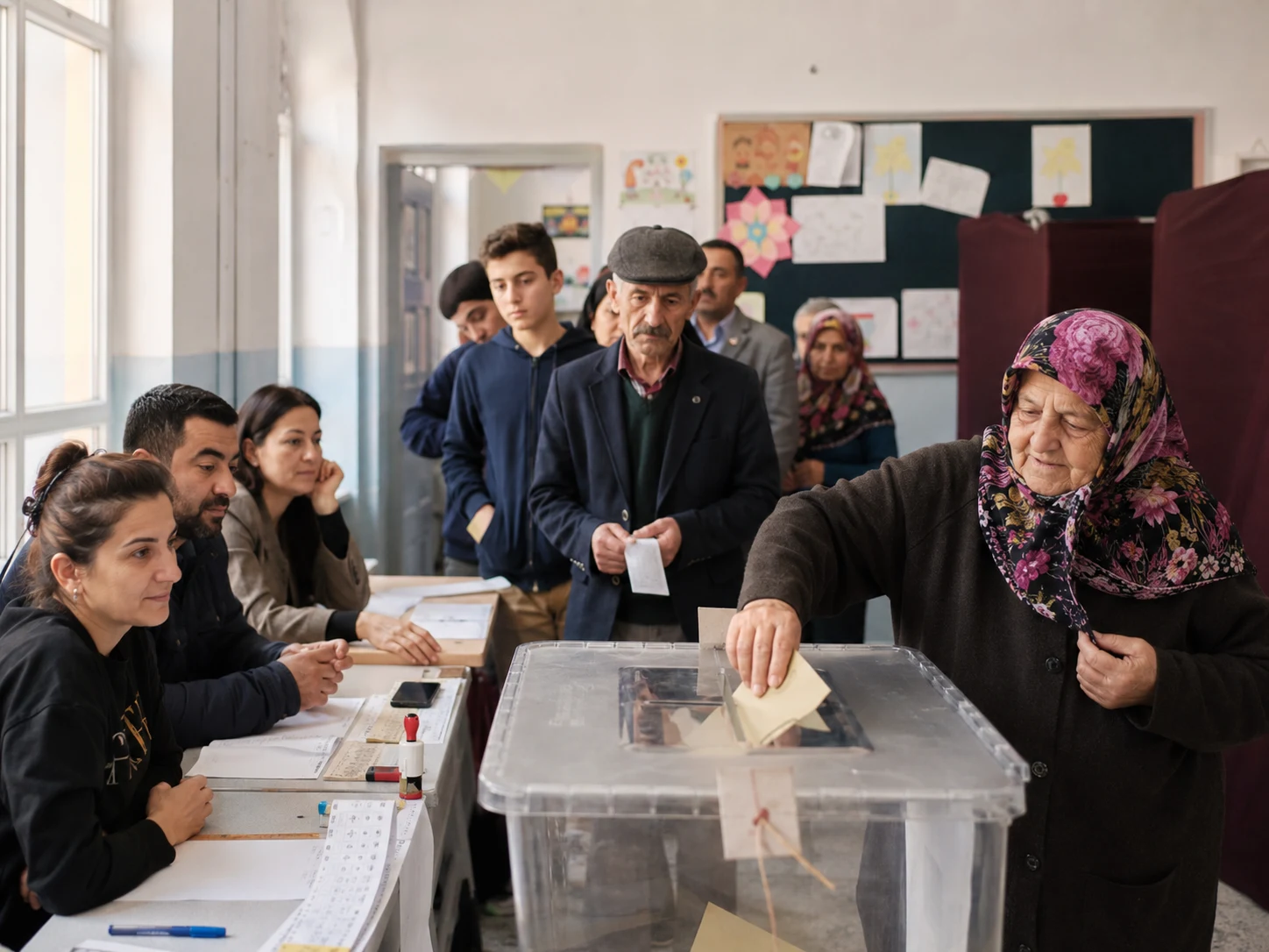 Vatandaşların doğrudan seçimde oy kullanmasını anlatan görsel