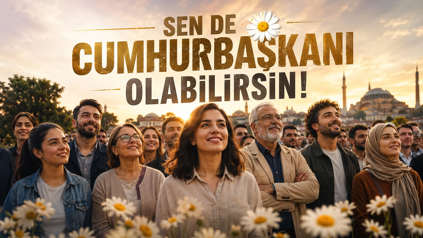 Sen de Cumhurbaşkanı olabilirsin slogan görseli